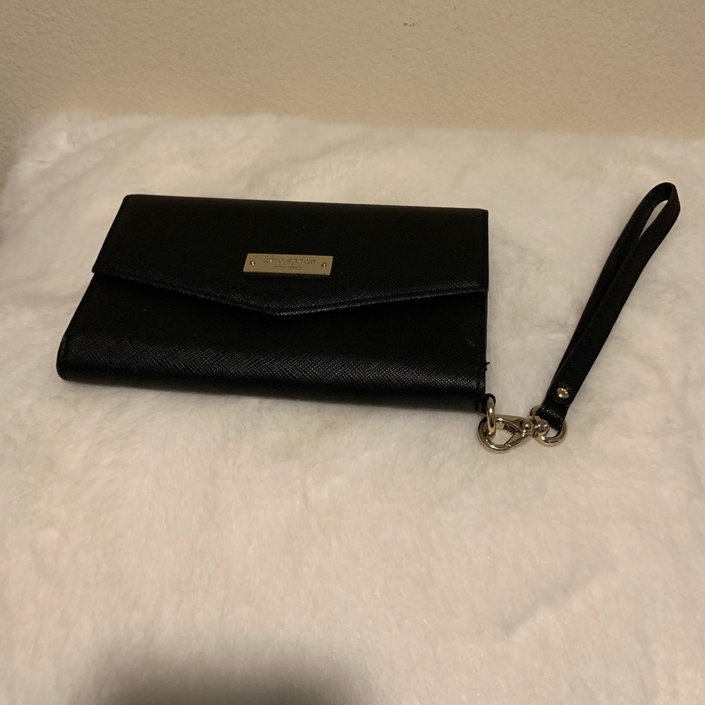 Kate Spade  black wristlet wallet w/ phone holder